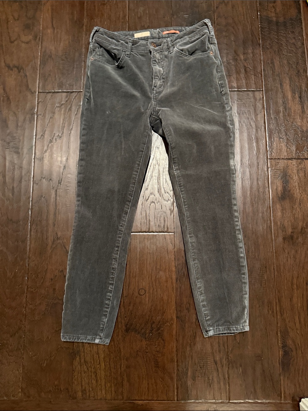 PILCRO High Rise Skinny Pants in Gray Waist 28